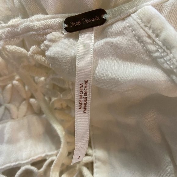 Free People I Think I Love You Crochet Inset Mini Dress in Ivory - Picture 11 of 13